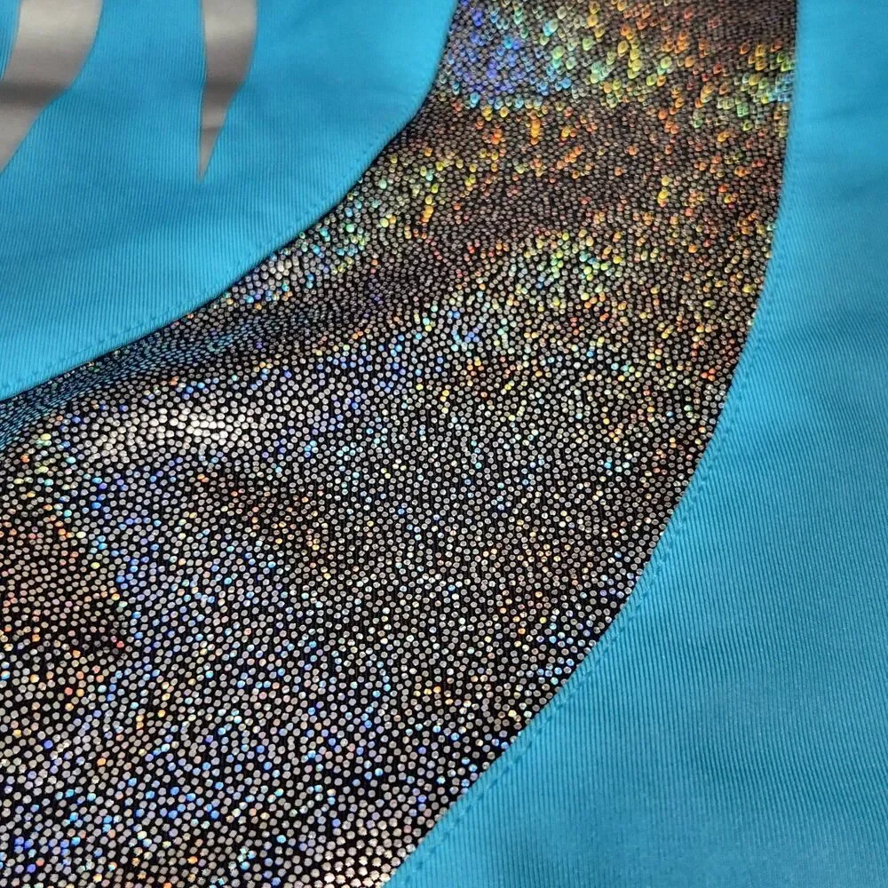 Danskin Now girls gymnastics dance leotard blue black size M 7-8